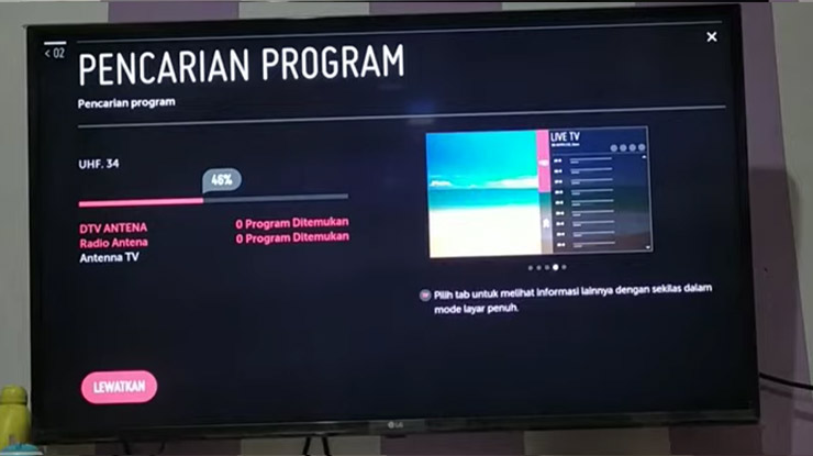 Lakukan Pencarian Sinyal Televisi Digital 1