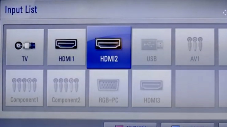 Pilih sumber HDMI di TV yang terhubung ke Roku