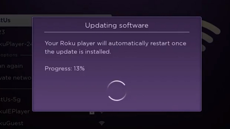 Tunggu beberapa saat sampai Roku selesai diperbarui