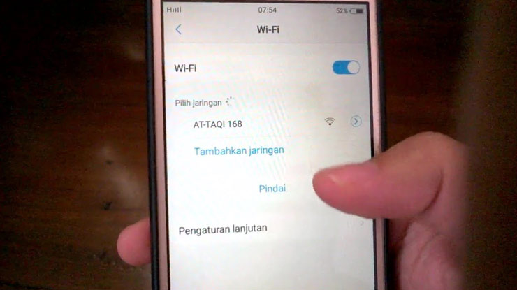 aktifkan WiFi pada Hp oppo