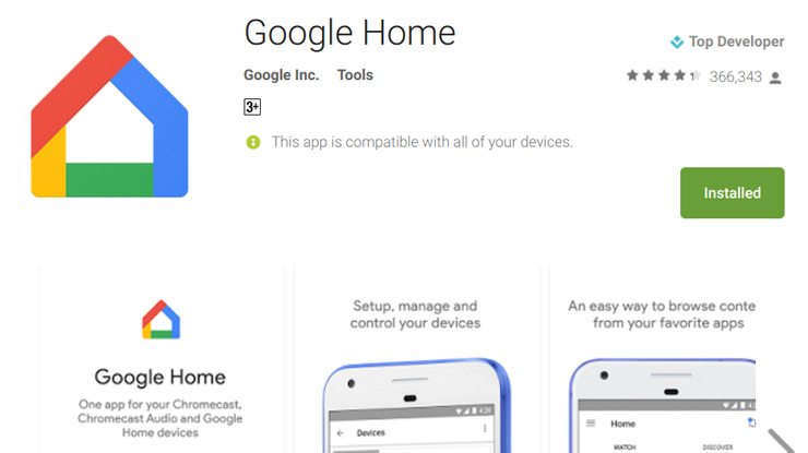 download dan install aplikasi Google Chromecast di Play Store