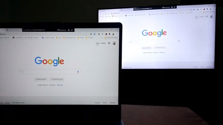 tampilan layar laptop windows 10 akan di proyeksikan di TV