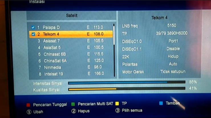 Maka akan muncul pilihan Pengaturan Antena dan Kelola Database pilih Pengaturan Antena