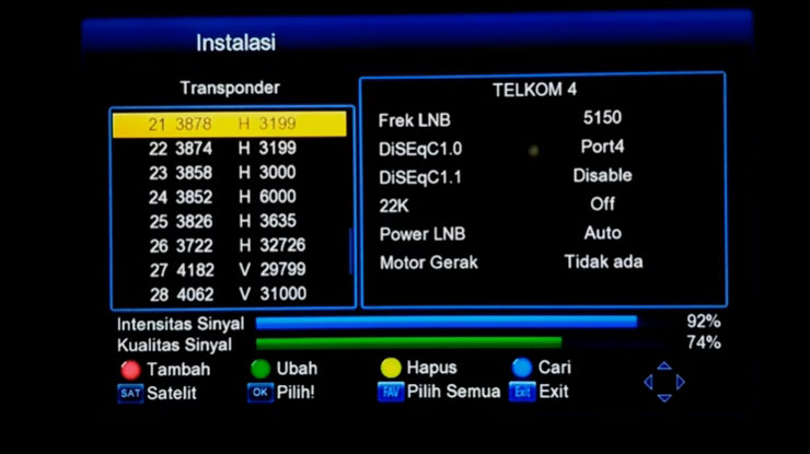 muncul tampilan transponder 1