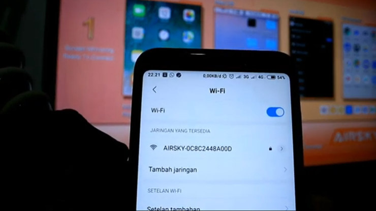 nyalakan WiFi di Ponsel