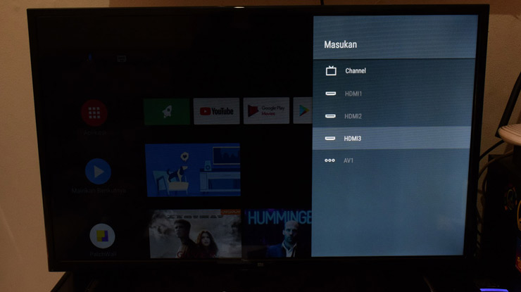 ubah setelan saluran TV ke HDMI