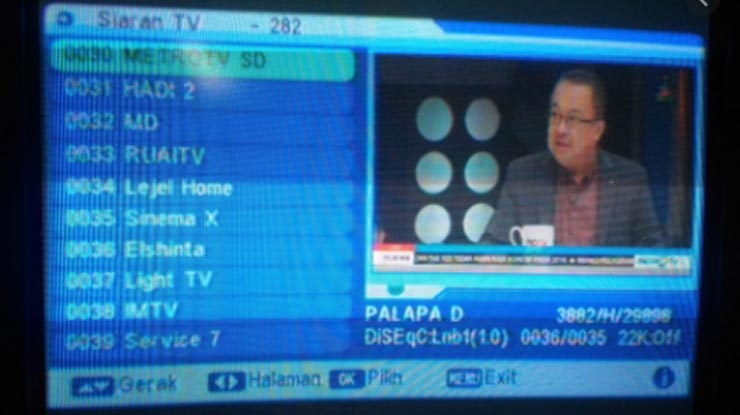 Saluran TV Pada Palapa D