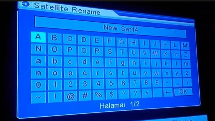 tekan Ok pada remot atau bisa juga tekan 1 untuk memunculkan keyboard
