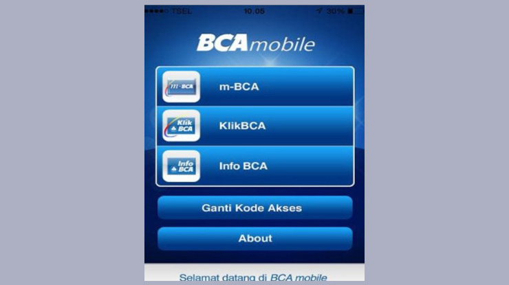 Pilih menu m BCA 1