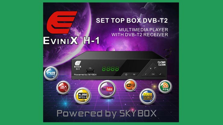 Receiver Evinix Antena UHF DVB T2