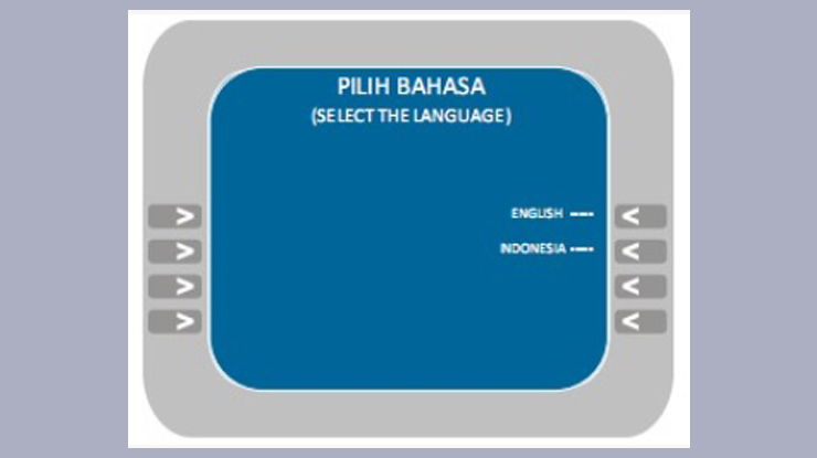 masukan Kartu ATM lalu pilih Bahasa