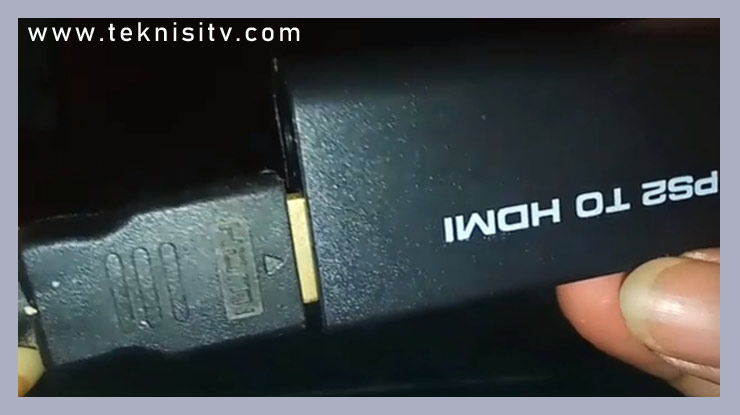 colokan kabel HDMI ke konventer PS2 to HDMI
