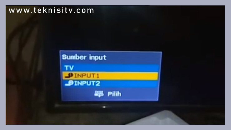 pilih atau ubah input saluran di TV ke HDMI