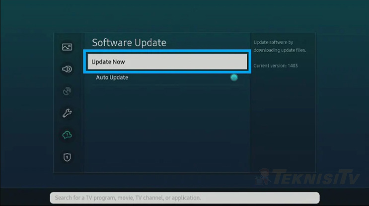 Setelah itu klik Perbarui Sekarang untuk mulai memperbarui Smart TV Samsung Anda