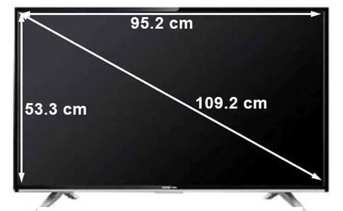 Berapa Cm TV 43 Inch Dengan Rasio 16 9