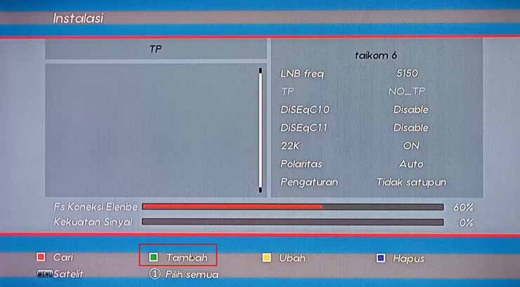 cara tracking satelit thaicom 6 ku band