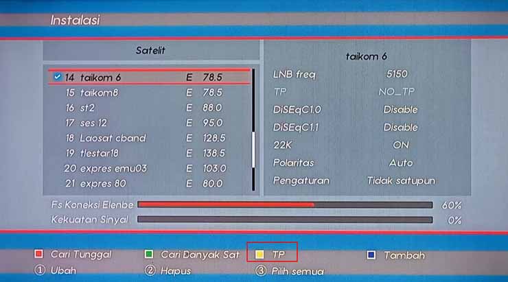 frekuensi terkuat thaicom 6 c band