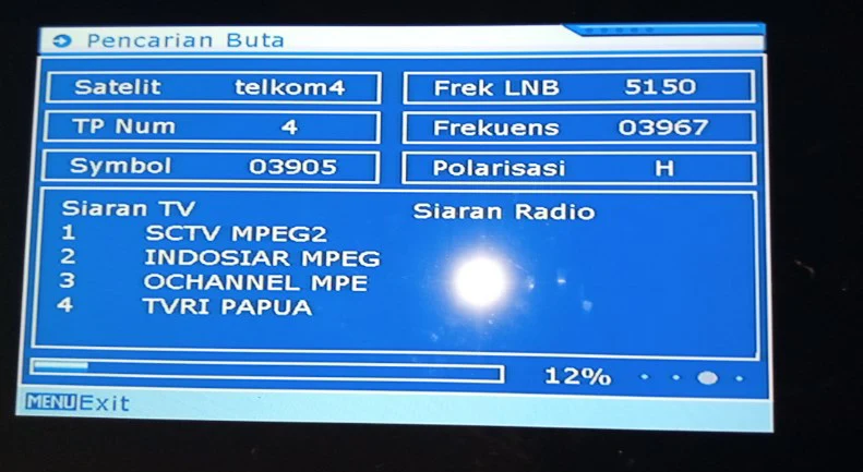 Cara Memasukkan Kode Frekuensi dan Simbol Rate